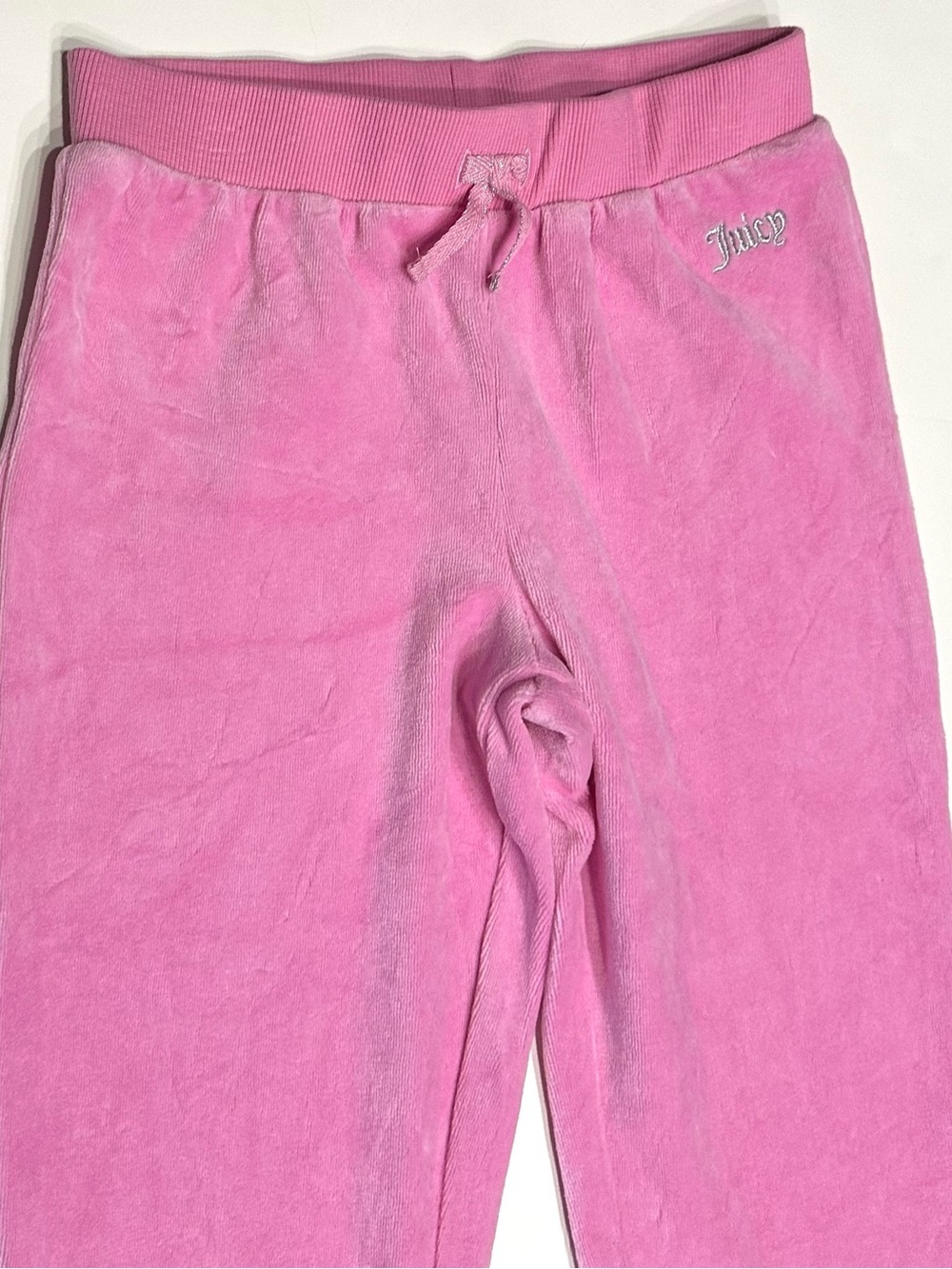 NEW, JUICY COUTURE Youth Girls Size 12 Velour Track Pink Pants Violet Tulle - Picture 4 of 13